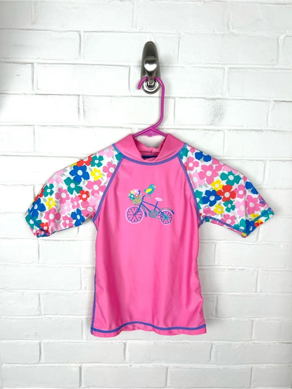 UV Skinz Girls Short Sleeve Sun & Swim Protection Top Size 6